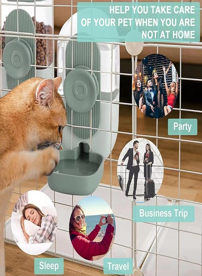 TGOPIT موزع مياه معلق أوتوماتيكي متعدد الوظائف للحيوانات الأليفة من TGOPIT، مناسب للقطط والكلاب، مع قفص معلق، نافورة مياه للحيوانات الأليفة، موزع زجاجات مياه للكلاب (أخضر، متوسط) - Image 4